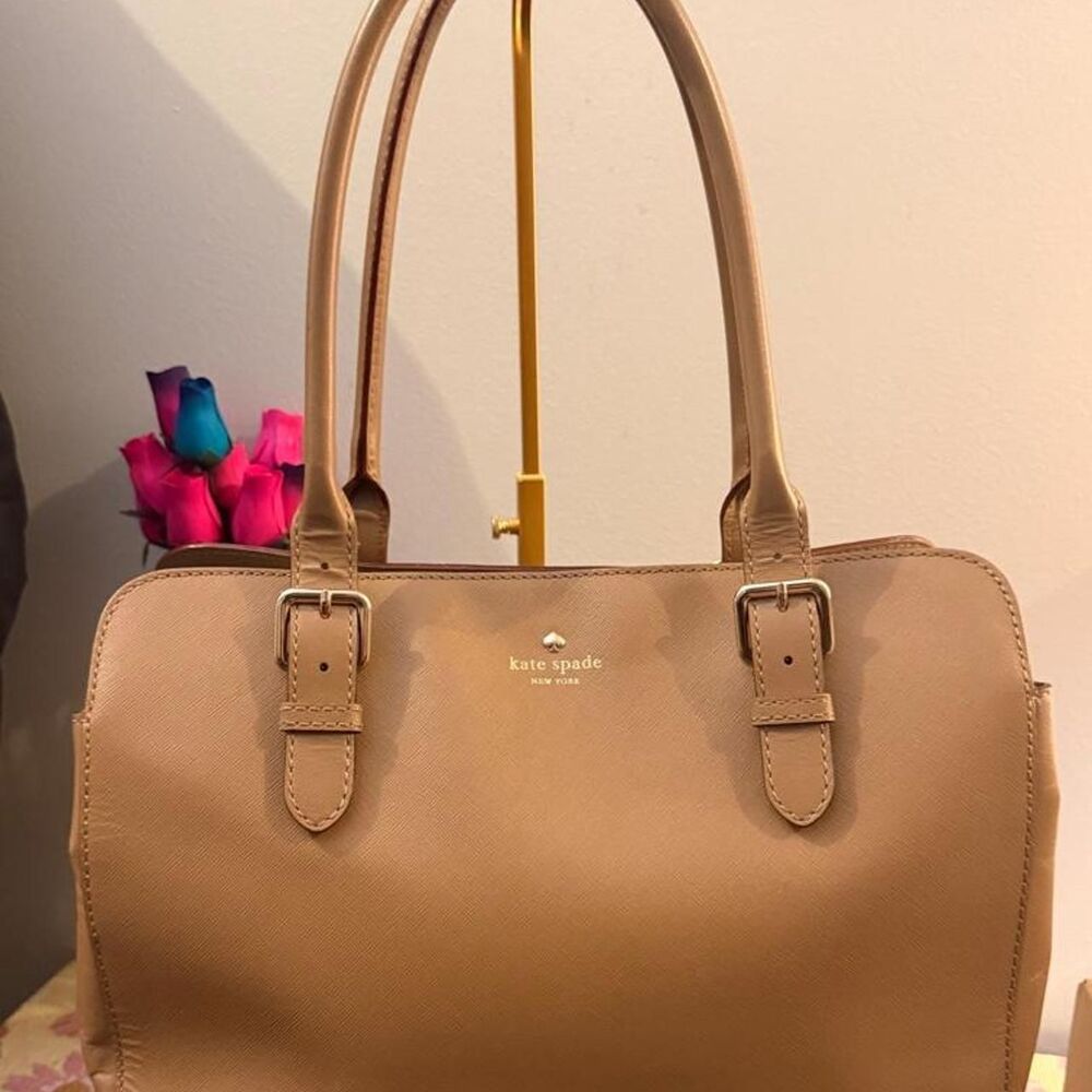 Kate Spade Charlotte Street Miles Saffiano Leather Camel Tote Shoulder Bag